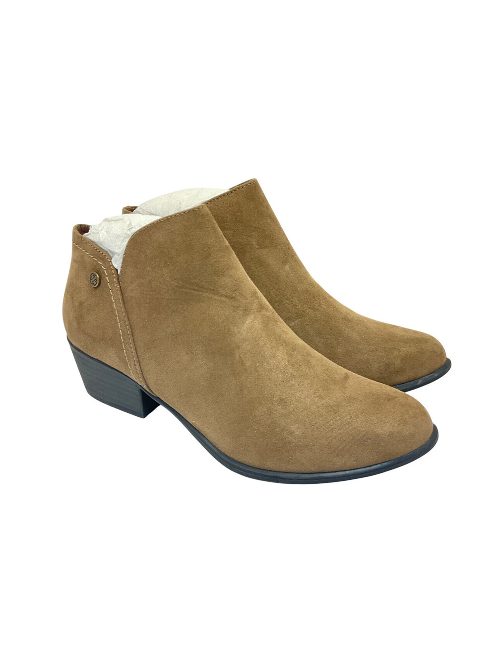 Daisy Fuentes Women's Wrena Side-Zip Ankle Booties Tan/Black Size 7M